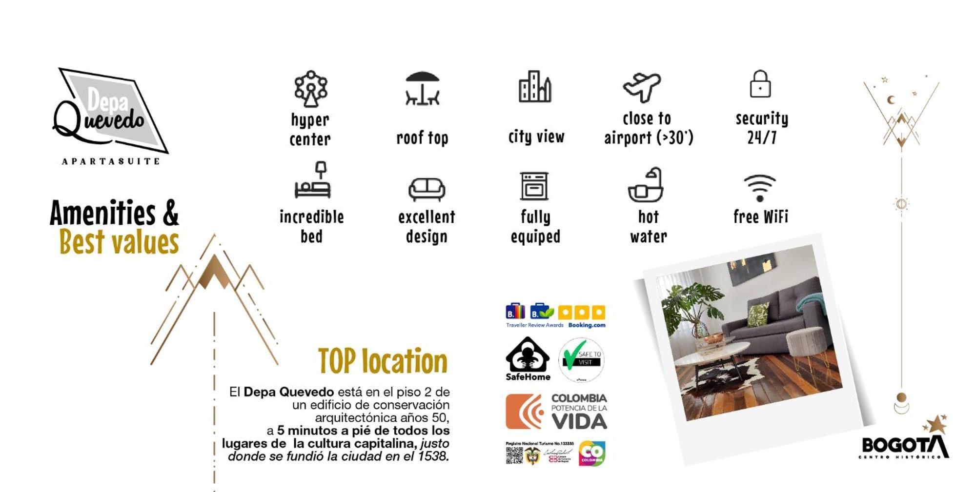 Depa Quevedo - Trendy Revamped Flat - Exceptional Spot In Bogota'S Historic Colonial Square - Candelaria Zewnętrze zdjęcie